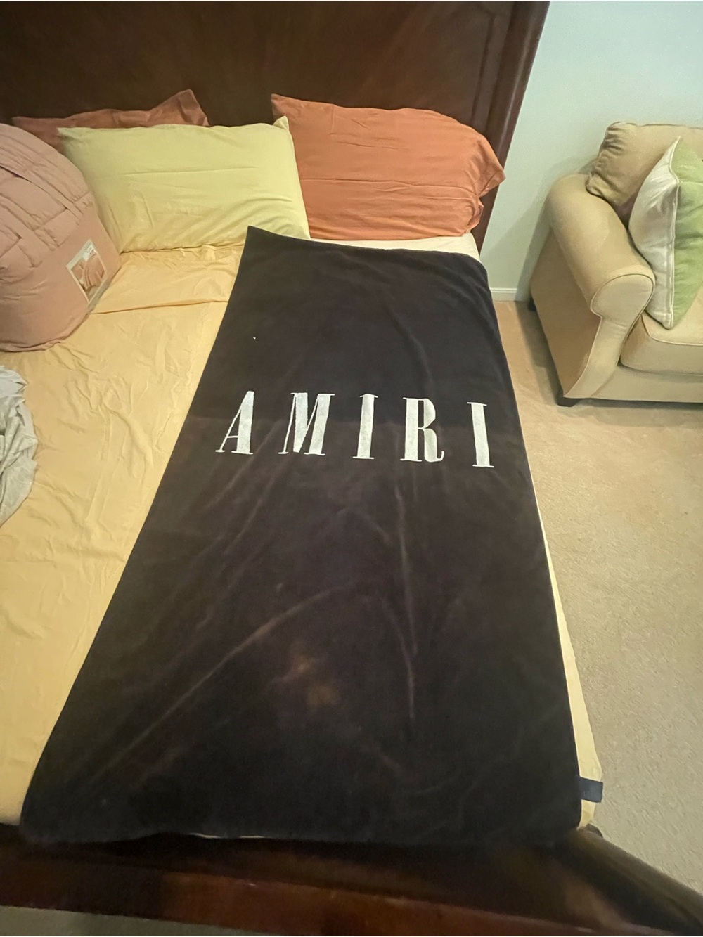 AMIRI Black Towel with White Logo